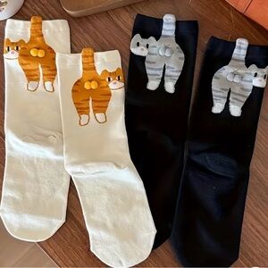 Cute Cat Design Socks (colors may differ slightly from picture)